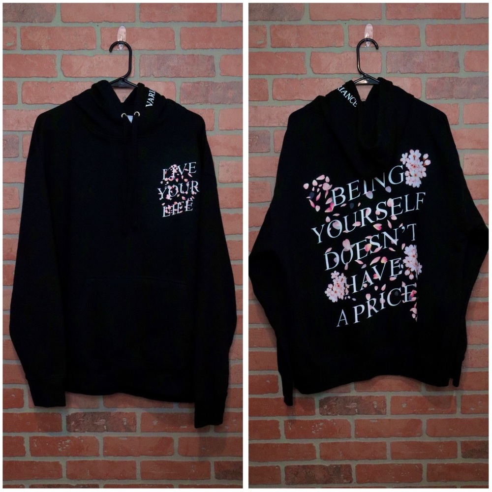 New Black Hoodie | Cherry Blossoms